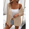 Lightweight Crochet Cardigan Sweater Rib Knit Open Front Sweater Coats - 4 of 4