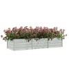 vidaXL Galvanized Steel Raised Garden Bed - Silver Metal Planter Box for Patio & Balcony - Rectangular Outdoor Plant Trough 94.5" x 31.5" x 17.7" - 3 of 4
