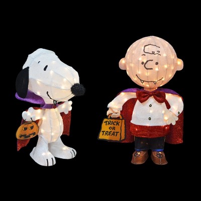 Set of Two Peanuts 3D Pre-Lit LED Halloween Yard Art Vampires
