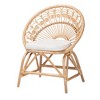 bali & pari Abriella Rattan Peacock Accent Chair Natural Brown: Handcrafted, Bohemian Design, No Assembly Required - 2 of 4