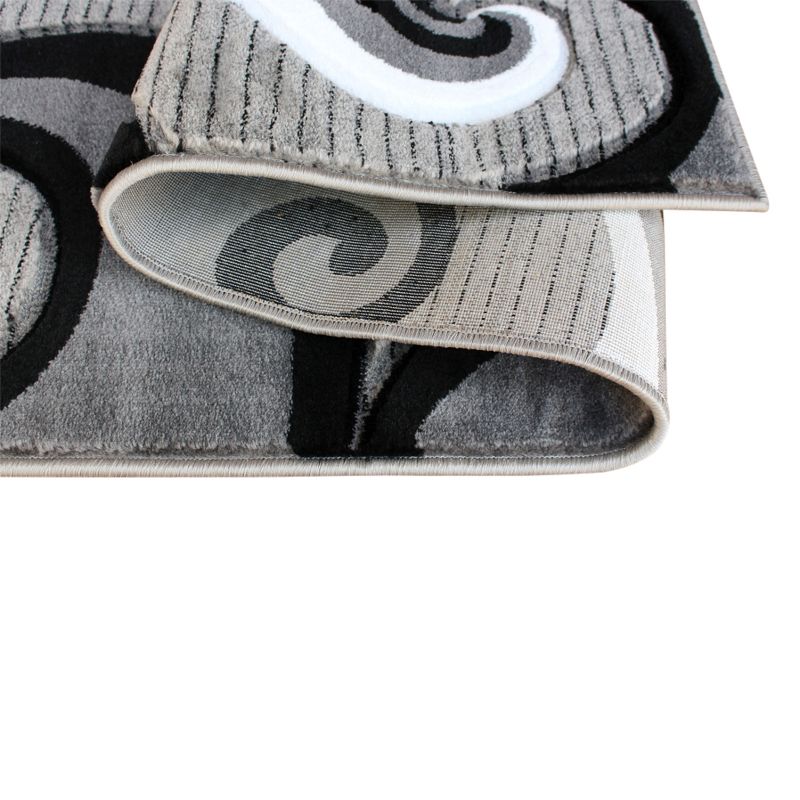 Emma and Oliver Accent Rug with Modern 3D Sculpted Swirl Pattern and Varied Texture Piling, 4 of 6