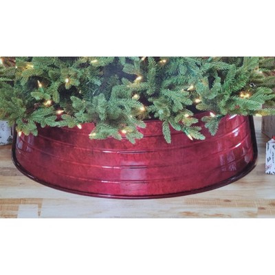 Christmas Red Metal Tree Collar 33-in W X 10-in H