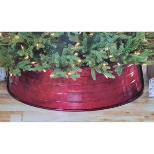 Christmas Red Metal Tree Collar 33-in W X 10-in H - 1 of 4