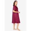 Dreams & Co. Plus Size Short Floral Print Cotton Gown - 4 of 4
