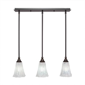 Toltec Lighting Any 3 - Light Chandelier in  Dark Granite with 5.5" Fluted Italian Ice Shade - 1 of 1