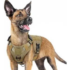 rabbitgoo Tactical Dog Harness for Small, Heavy Duty Pet Harness with Handle, No-Pull Training Hunting Walking, Brown, S - 1 of 1