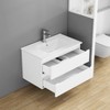 KWPZQEB 32" Modern Wall-Mounted Bathroom Vanity with Sink Combo, Floating Vanity with Double Drawers & Unique Handle-Free Design for Small Space - 2 of 4