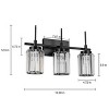 LLHZSY Modern Bathroom Vanity Wall Light Cylinder Bathroom Crystal Wall Sconces - Gold/Black-1/2/3/4/5 light - 3 of 4