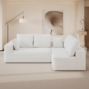 WJSHome 104 Inch Modular Sectional Cloud Couch, Boneless Sofa with Deep Seat, Comfy Fluffy Couch with L-Shaped Chaise,Right-Facing Chaise - 1 of 4