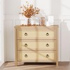 Rattan Dresser for Bedroom, Tall Freestanding Boho Chest of Drawers, Wood Storage Cabinet for Living Room, Closet - 3 of 4