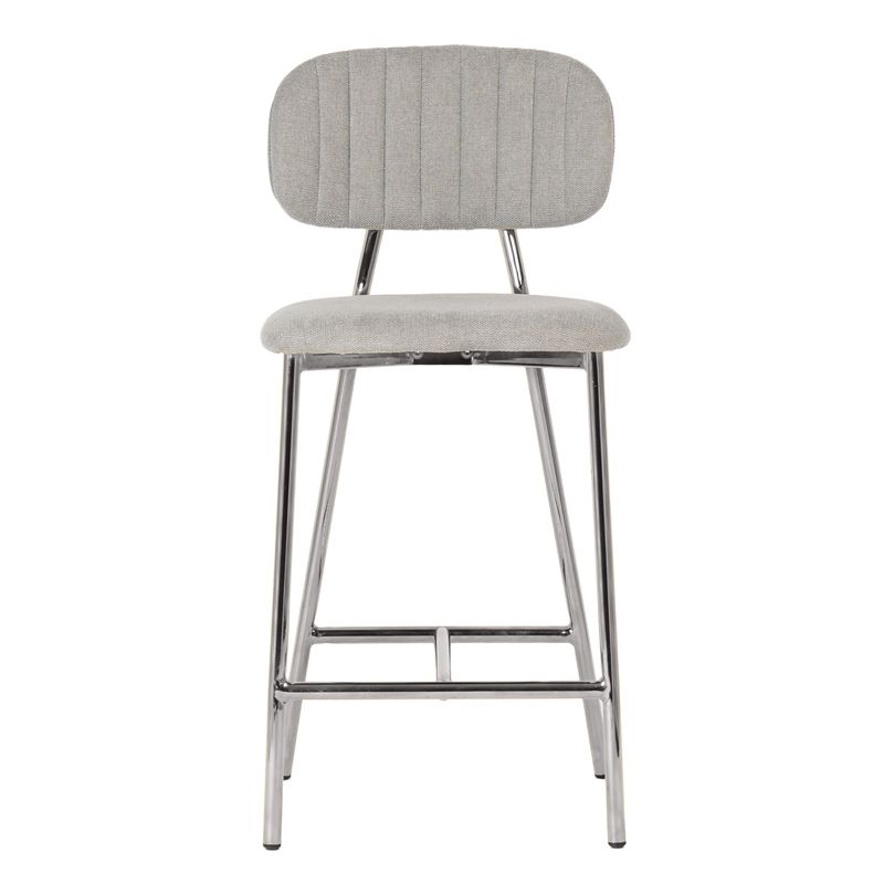 Ariana Gray Linen Counter Stool (Set of 2) - Silver Legs, 3 of 10