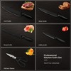 6-Piece Black Kitchen Knife Set, Stainless Steel Knives for Kitchen with Cylindrical Knife Block - 4 of 4