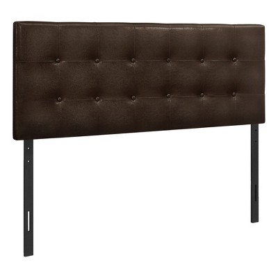 Monarch Specialties Bed Headboard Only Full Size Bedroom Upholstered Pu Leather Look Brown Transitional