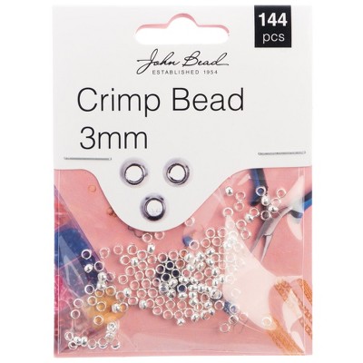 John Bead Must Have Findings Metal Silver 3mm Crimp Beads for Jewelry Making Findings, 144 Pieces