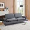 GlasFlength Morden Leisure Loveseat Sofa with Cushioned Support for Contempoary Living Room, Hall, Gray,89”*30.31”*33.85" - 2 of 4