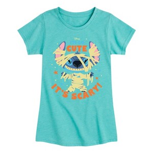 Girls' - Lilo and Stitch - So Cute It's Scary Fitted Short Sleeve Graphic T-Shirt - 1 of 4