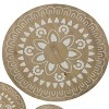 StyleCraft Set of 3 Round Wood Wall Arts Brass: Traditional Decor, Embroidered, Includes Mounting Hardware - 3 of 3