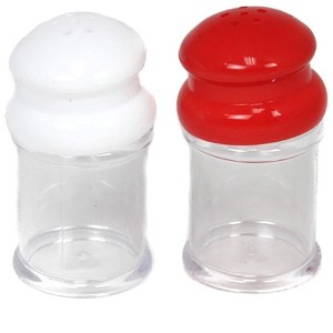 Chef Craft 3.5" Tall Durable Plastic Salt & Pepper Shaker Set - Great Size for Table or Camping Use - 1 of 1