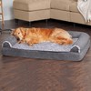 FurHaven Two-Tone Faux Fur & Suede Cooling Gel-Top Foam Sofa Dog Bed - 3 of 3