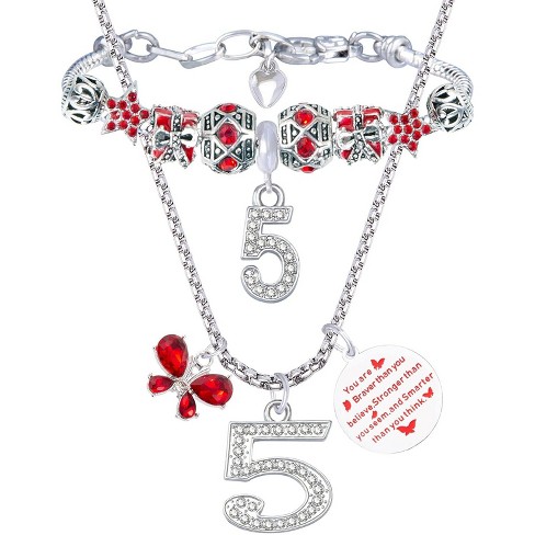 Meant2tobe 10th Birthday Gifts for Girls: Jewelry Set with Necklace and  Charm Bracelet for 10-Year-Old Girl