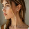 Emerald Cut Stud Earrings for Women 2 Ct  Sterling Silver Studs for her Ginger Lyne Collection - 3 of 4