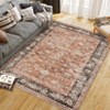 Area Rug Indoor Vintage Living Room Carpet Washable Distressed Rug Floral Bedroom Rug Retro Accent Throw Rug Office Dining Room Nursery - 2 of 4