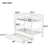 Bellemave Twin Over Twin Bunk Bed with Trundle, Solid Rubberwood, Convertible to Two Twins, Ladder & Safety Rails, White, Space-Saving - 2 of 4