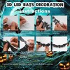 Luminous Bats Wall Decor, 48PCS Halloween Decoration Bats, Realistic 3D Black Bat Wall Stickers - 4 of 4