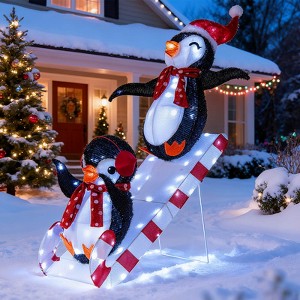 Costway Lighted Christmas Decoration Penguin with 170 LED Lights for Home Lawn Yard Garden - 1 of 4