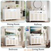 Boho Rattan Buffet Cabinet with Power Outlet & LED Lights - BOHO Sideboard Buffet Sideboard for Living Room or Dining Room - 4 of 4