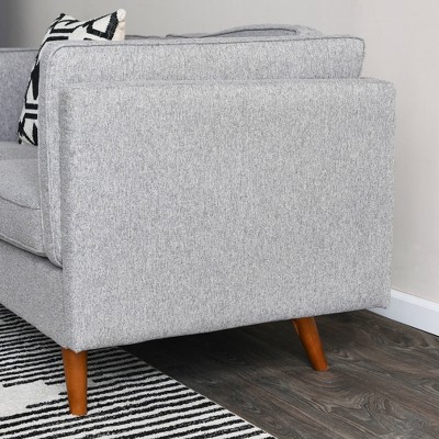 Atley Gray Mid-Century Modern Sofa with Solid Wood Legs