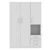 3 Doors Wooden Armoire Closet With Shelves And 3 Drawers,Wood Armoires And Wardrobes,Armoire Wardrobe,Wardrobe Closet -Maison Boucle - 4 of 4