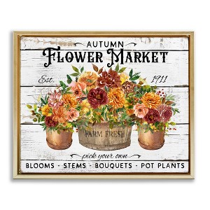 Stupell Industries Autumn Flower Market Floating Frame Canvas Art - 1 of 4