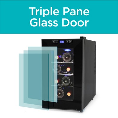 Black Thermoelectric Freestanding Wine Cellar with LED Display