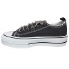 Very G Womens Harmon Sparkle Rhinestone Lace Up Canvas Platform Sneaker, Black - 3 of 4