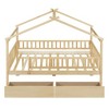 Full Size Wooden House Bed with Two Drawers - 4 of 4