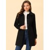 Allegra K Women's Peter Pan Collar Single Breasted Outwear Winter Buttoned Long Coat - 2 of 4
