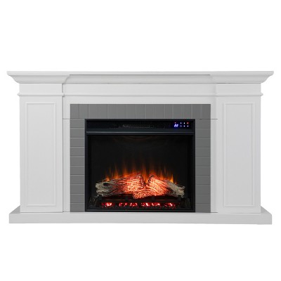 Rylana Bookcase Electric Fireplace with Touch Screen Control Panel - FR1154359 - White - SEI
