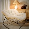 Outdoor Rocking Chair, Patio Egg Rocking Chair, Indoor Passant Chair, Rattan Wicker Lounge Chair, Modern Royal Chair for Bedroom, Living Room, Beige - 4 of 4