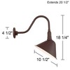 Franklin Iron Works Neihart Rustic Farmhouse Outdoor Barn Light Fixture Bronze Curving Gooseneck 18" Post Exterior Barn Deck House Porch Yard Patio - 4 of 4