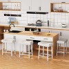 Counter Height Bar Stools, 24 Inch PU Leather Barstools with Heavy Duty Metal Legs, Thick Saddle Seats Breakfast Stools for Kitchen Island, Bar - 4 of 4