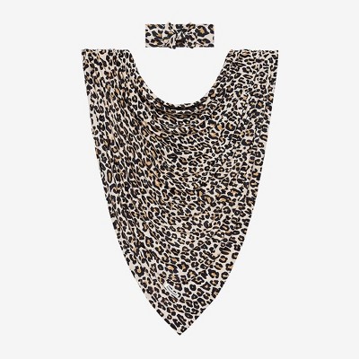 Girls Lana Leopard Swaddle And Headwrap Set - Posh Peanut