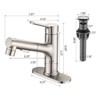 Kumasinova Bathroom Faucet 1 Hole with Pull-Out Sprayer,Bathroom Sink Faucet with Pop-Up Drain,Stainless Steel Vanity Faucet for Bathroom Sink - 2 of 4