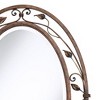 Franklin Iron Works Eden Oval Vanity Wall Mirror Vintage Rustic Beveled French Bronze Flower Vine Open Metal Frame 24" Wide for Bathroom Bedroom House - 3 of 4