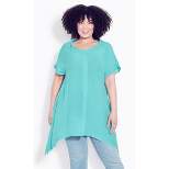 Women's Plus Size Lara Twist Tunic  - Turquoise | AVENUE