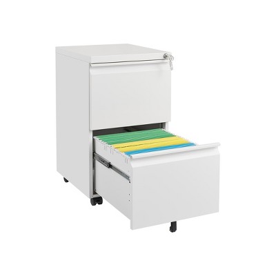 NicBex 2 Drawer Mobile File Cabinet with Lock,Rolling File Cabinets for Home Office Letter/Legal/A4/F4