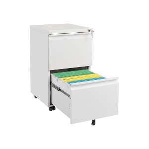NicBex 2 Drawer Mobile File Cabinet with Lock,Rolling File Cabinets for Home Office Letter/Legal/A4/F4 - 1 of 3