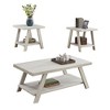 3-Piece Particle Board Contemporary Coffee Table Set with Storage Shelf and Wide-Angled Legs for Living Room Organization - 4 of 4