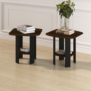 HOMLUX 1/2 Pack Bedside Nightstand End Sofa Table w/ Drawer & Open Shelf for Living Room - 1 of 4