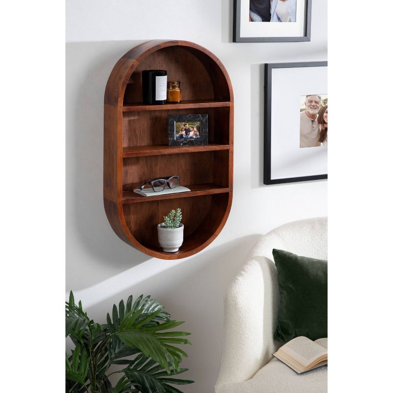16&#34; x 28&#34; Hutton Wood Capsule Decorative Wall Shelf Walnut Brown - Kate &#38; Laurel All Things Decor, 6 of 10
